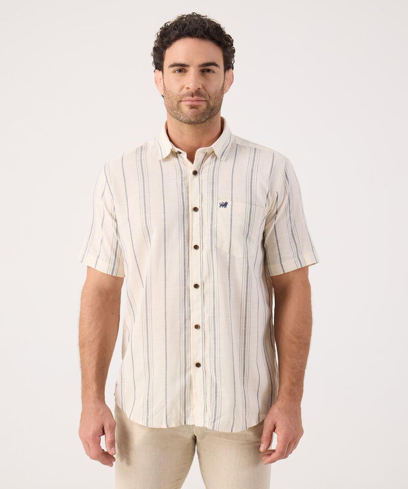 Camisa A Rayas Con Bolsillo 